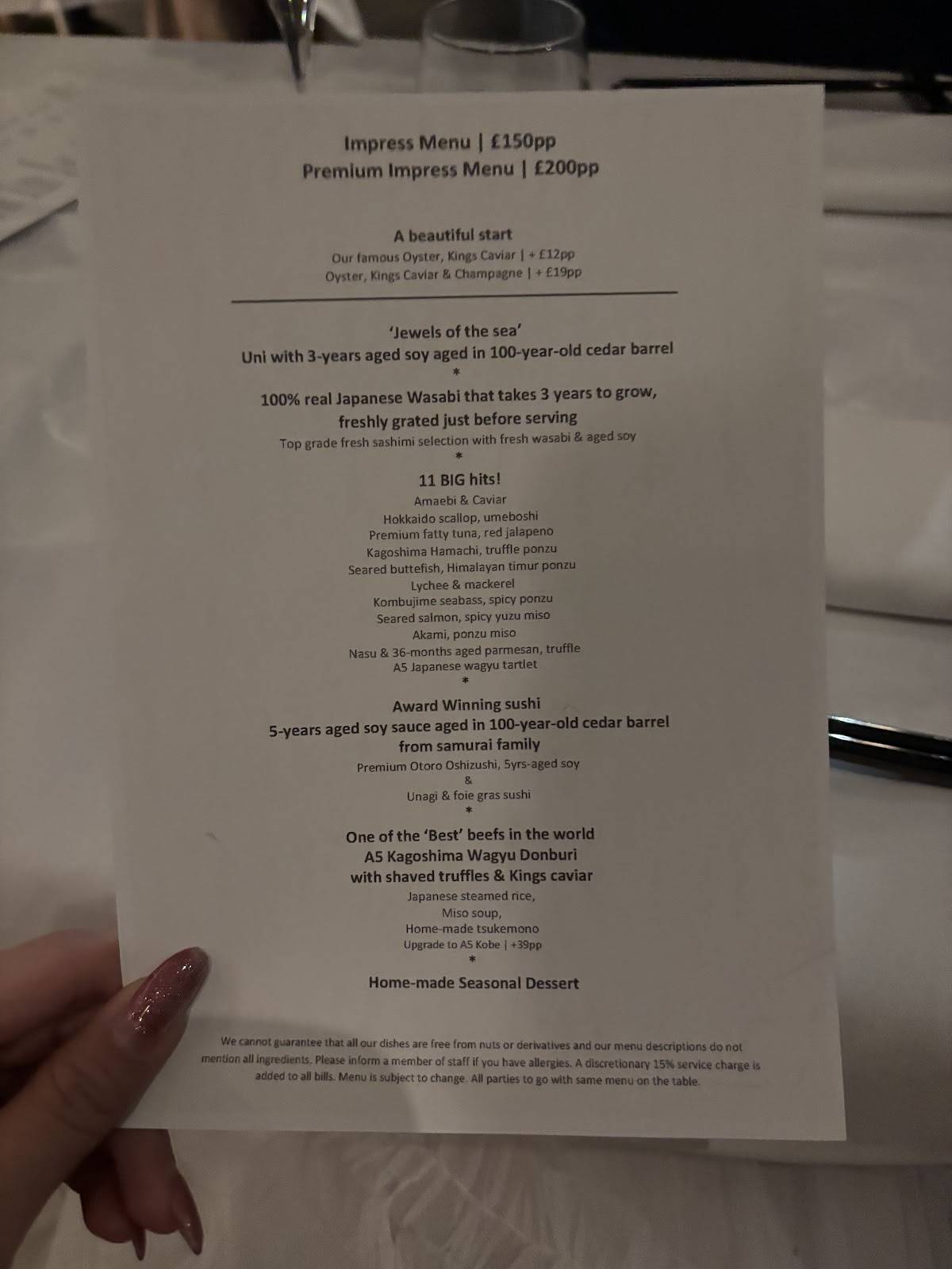 RAI Restaurant London меню