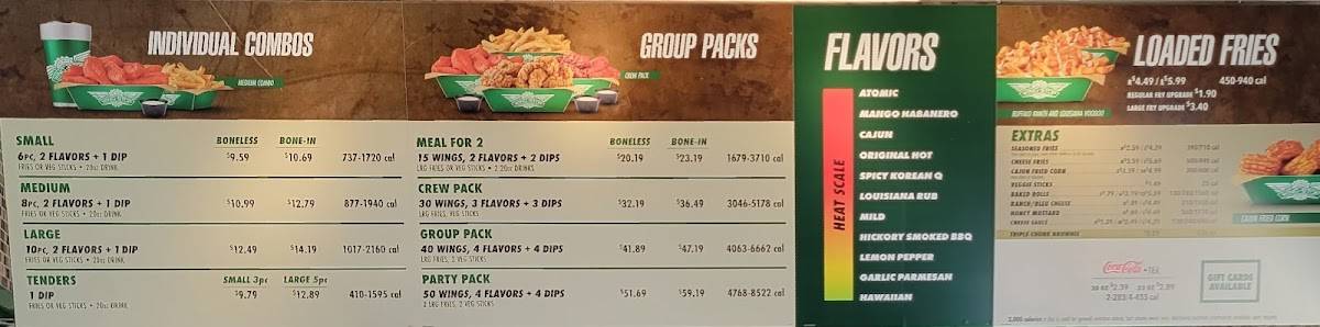Wingstop меню