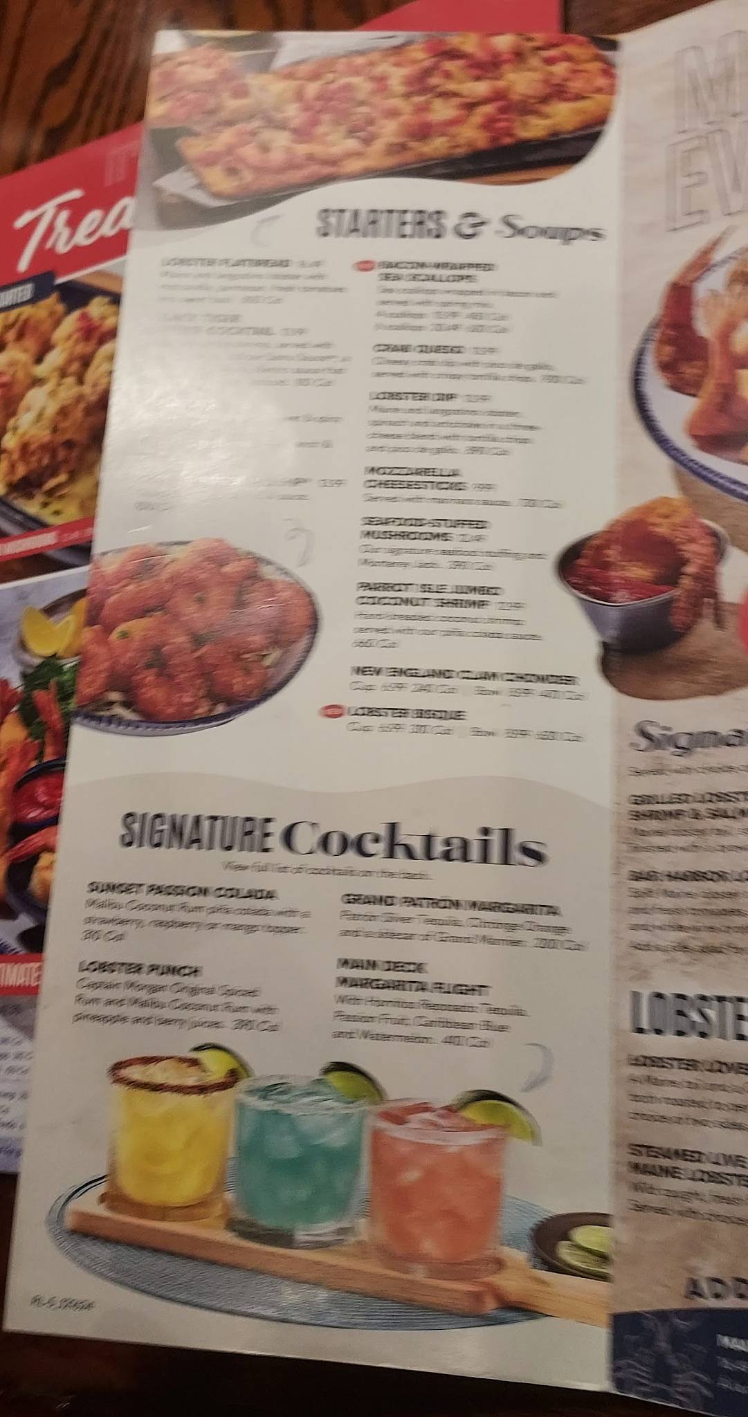 Red Lobster меню
