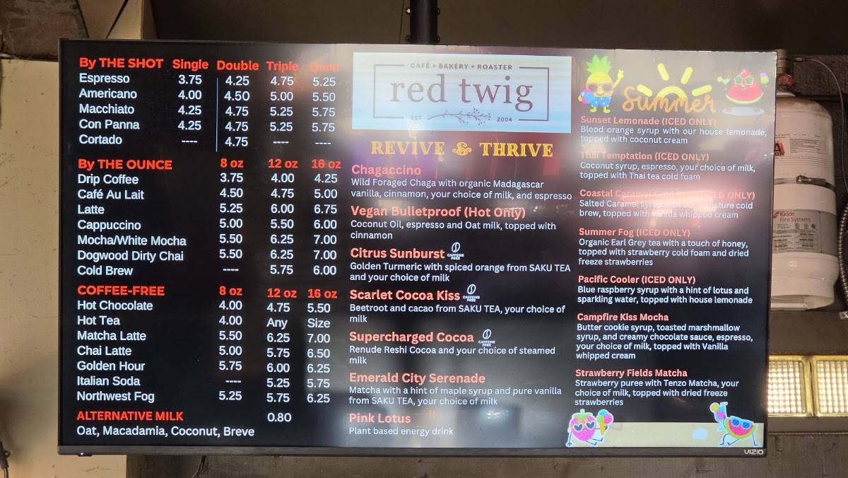 Red Twig Cafe and Bakery меню