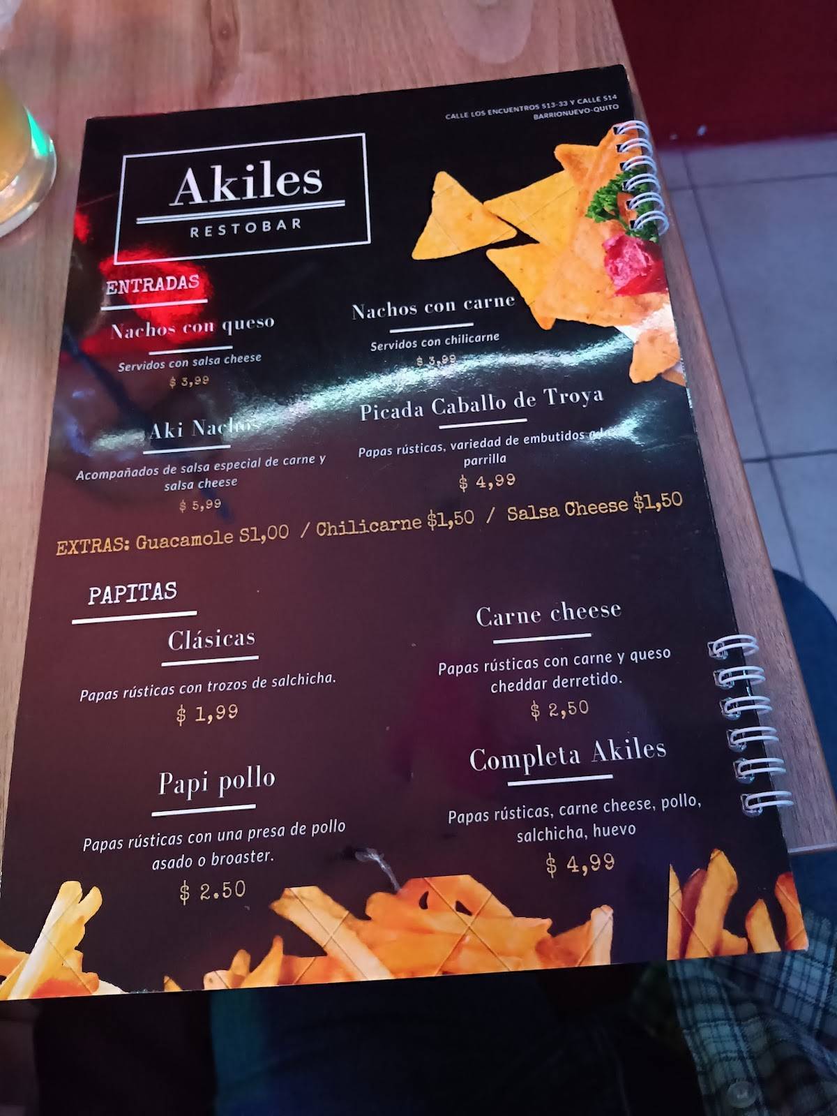 Akiles Restobar меню