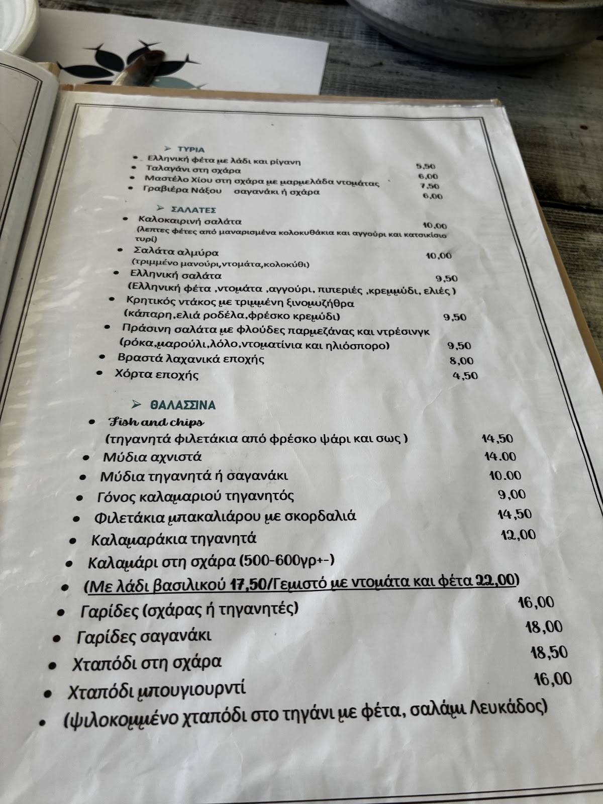 Anthos Traditional Tavern меню