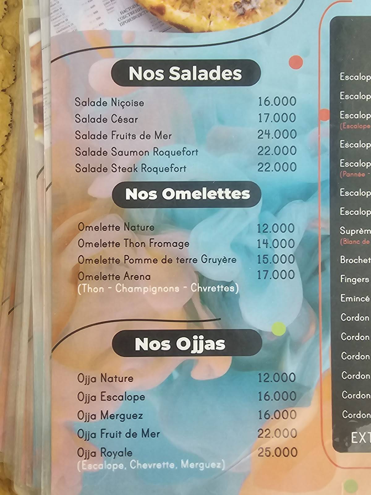 Arena Food меню