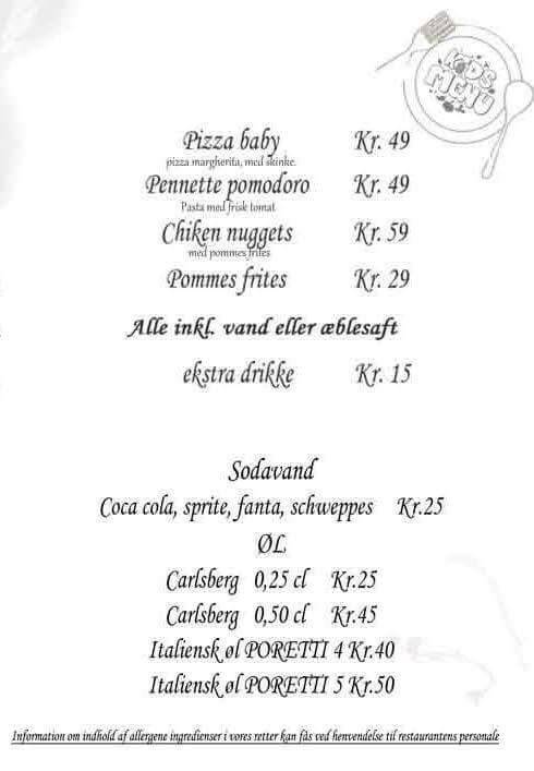 Basilico Italian Restaurant & Pizzeria меню