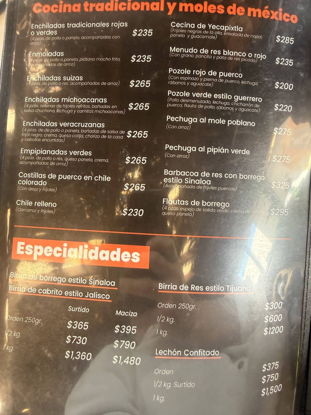 Campestre Rio Restaurant меню
