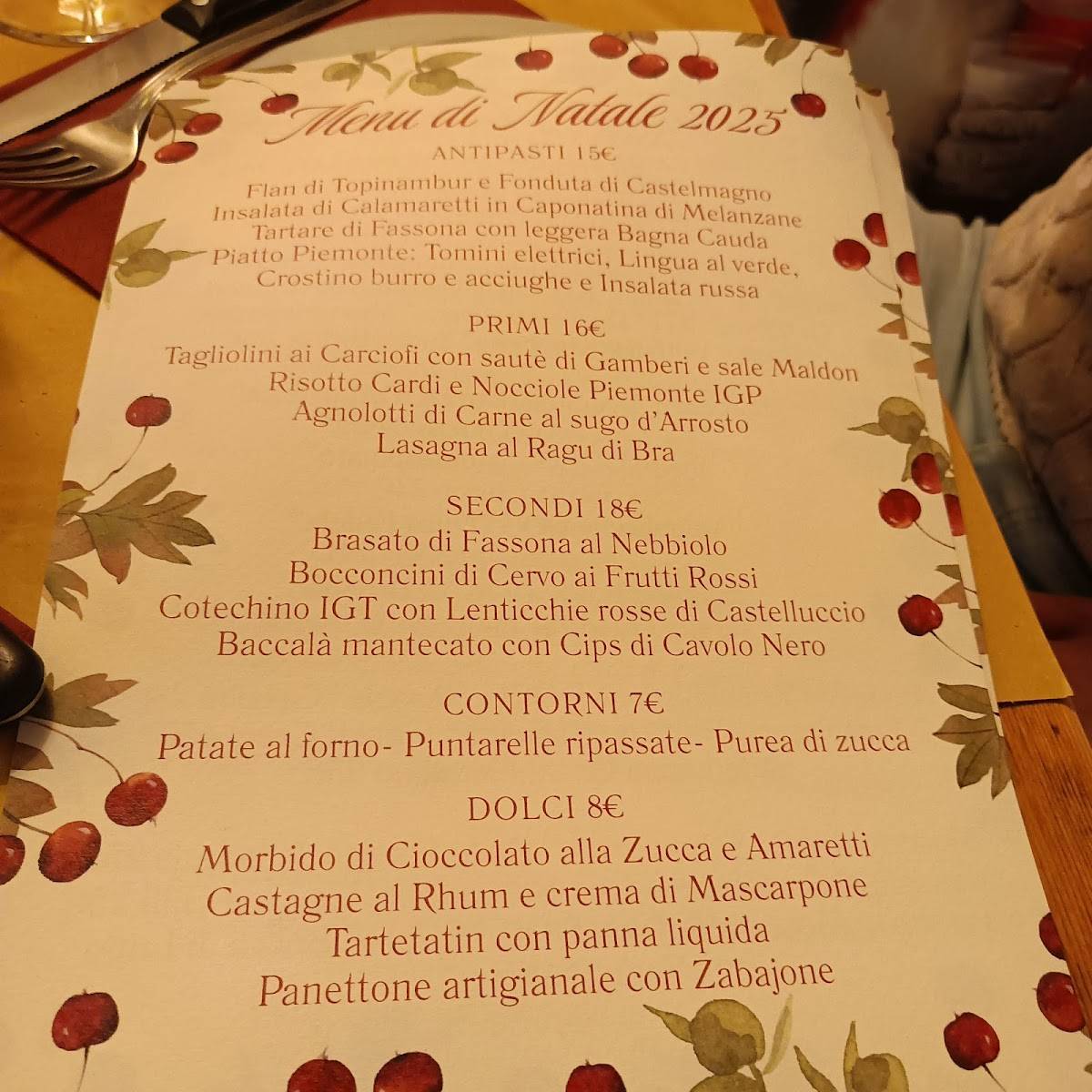 Cantine Risso меню