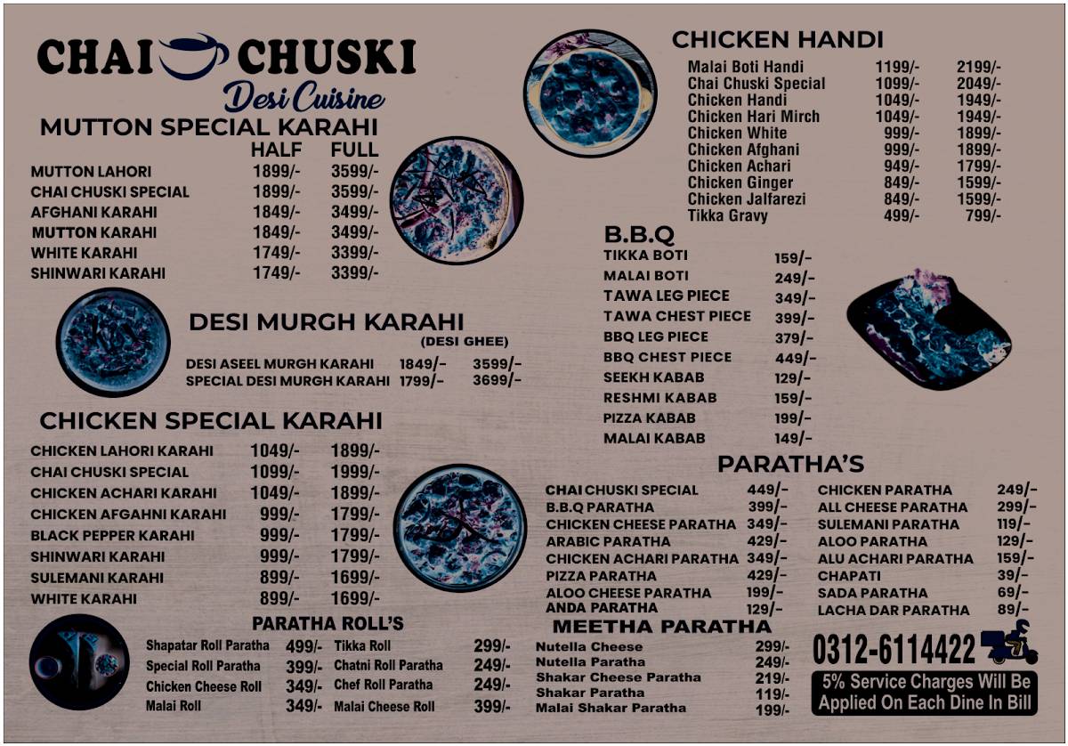 Chai Chuski меню