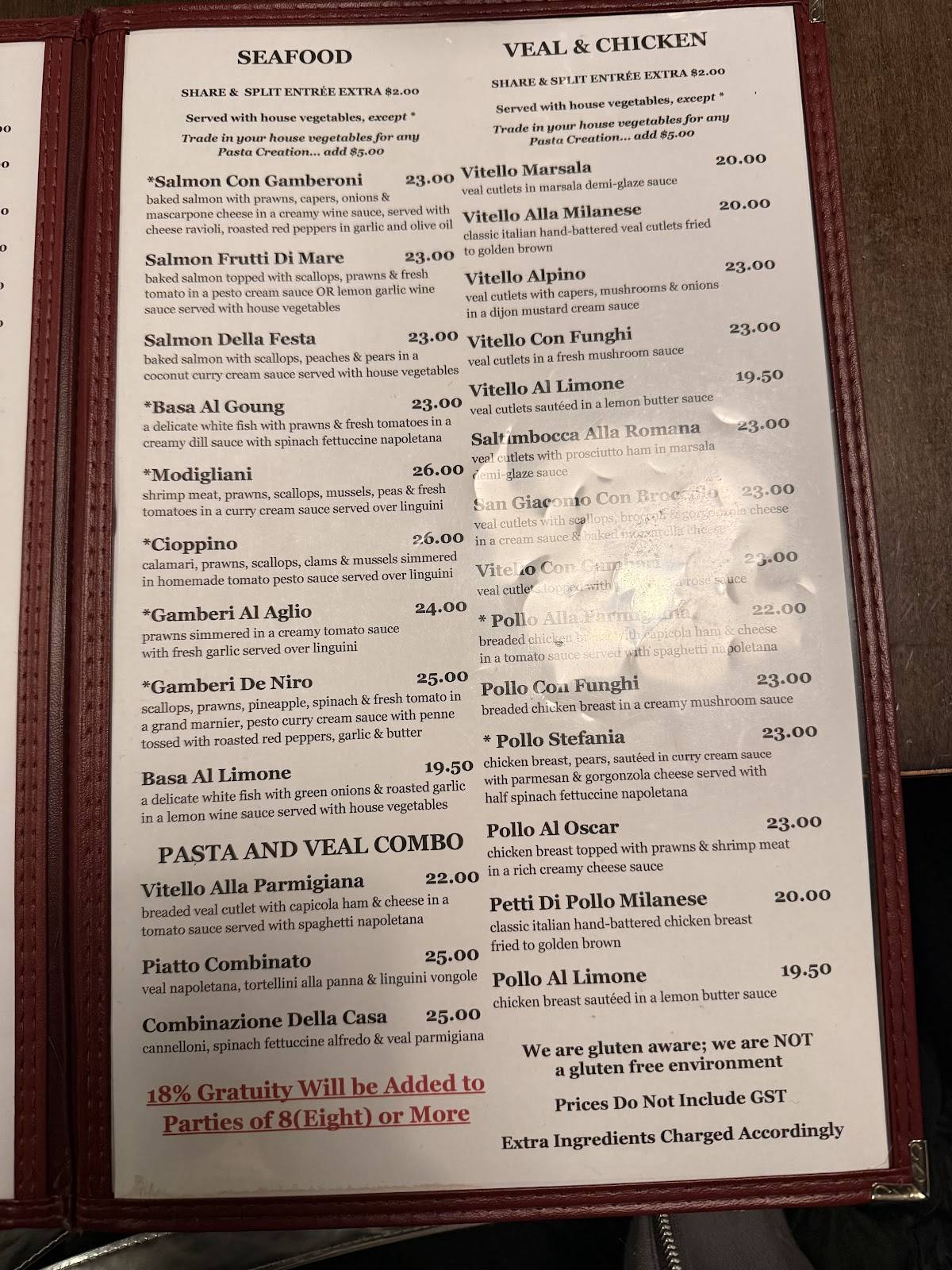 Chianti Café & Restaurant меню