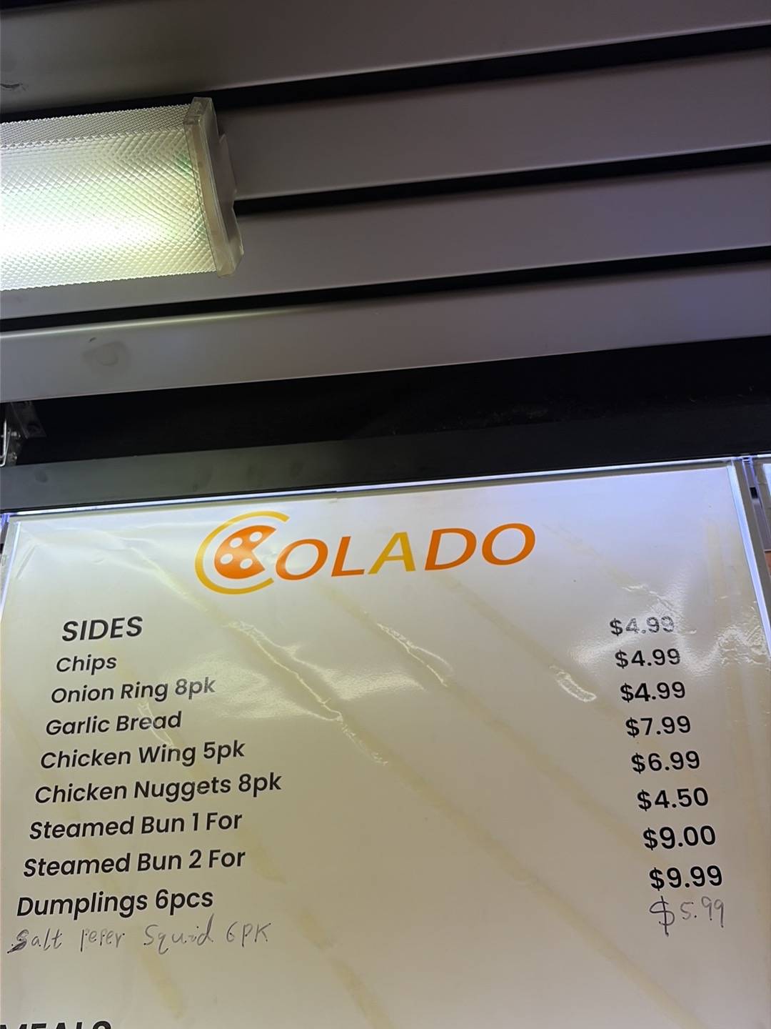 Colado Pizza меню