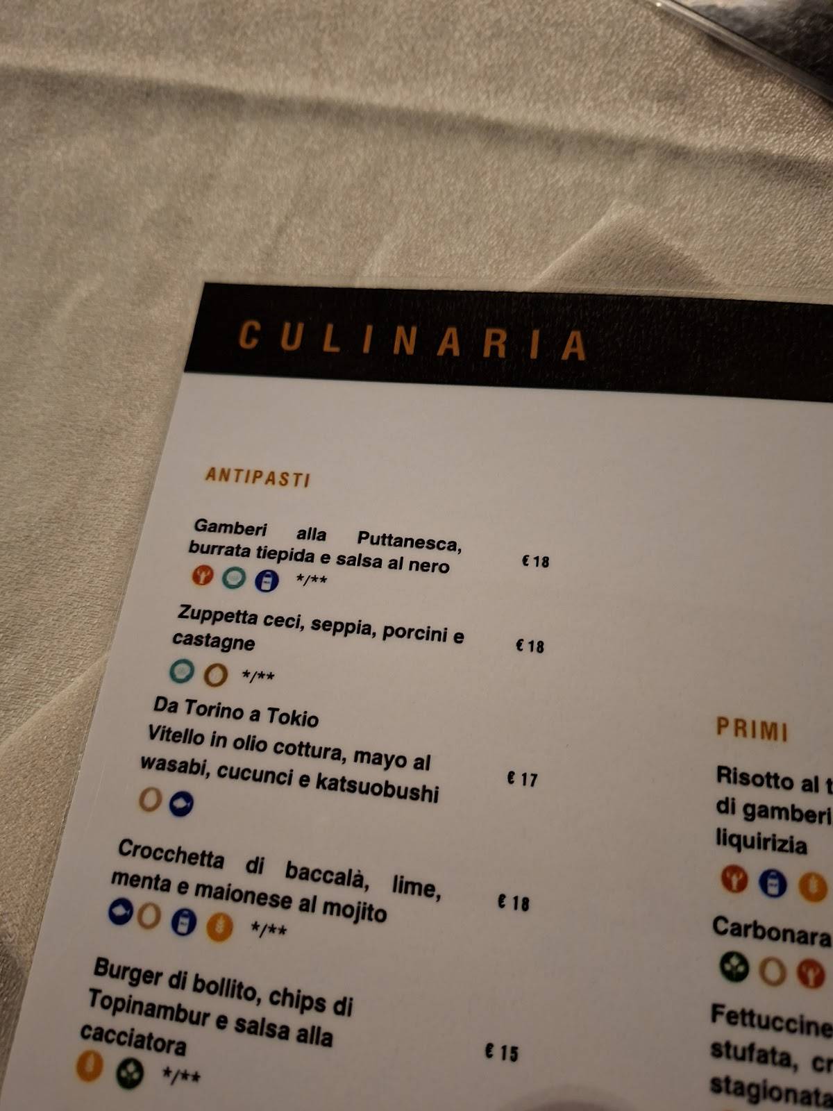 Culinaria меню