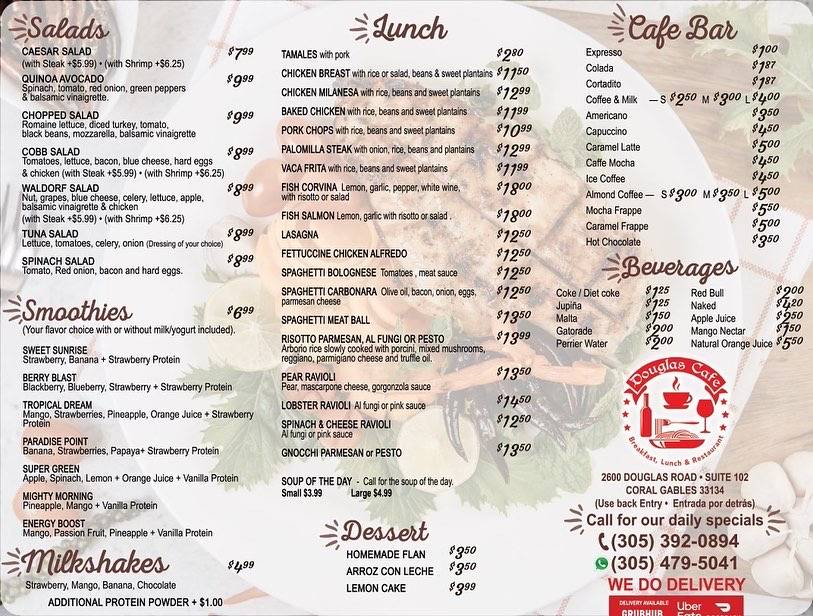 Españoles en Miami Cafe & Restaurant меню