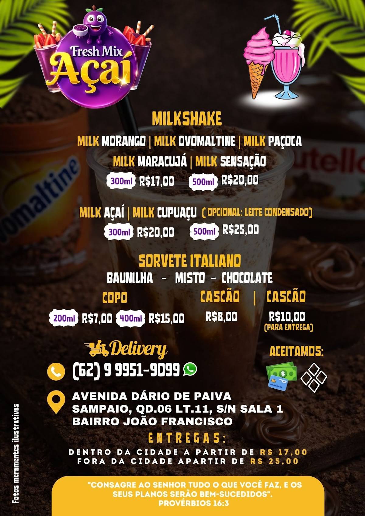 Fresh Mix Açaí меню
