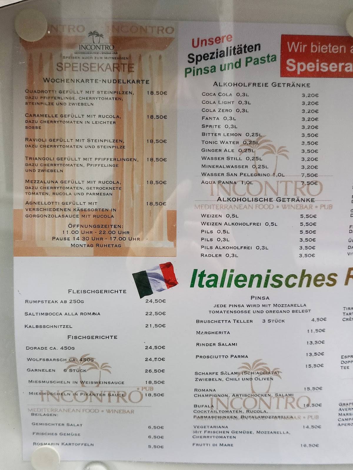 Incontro меню
