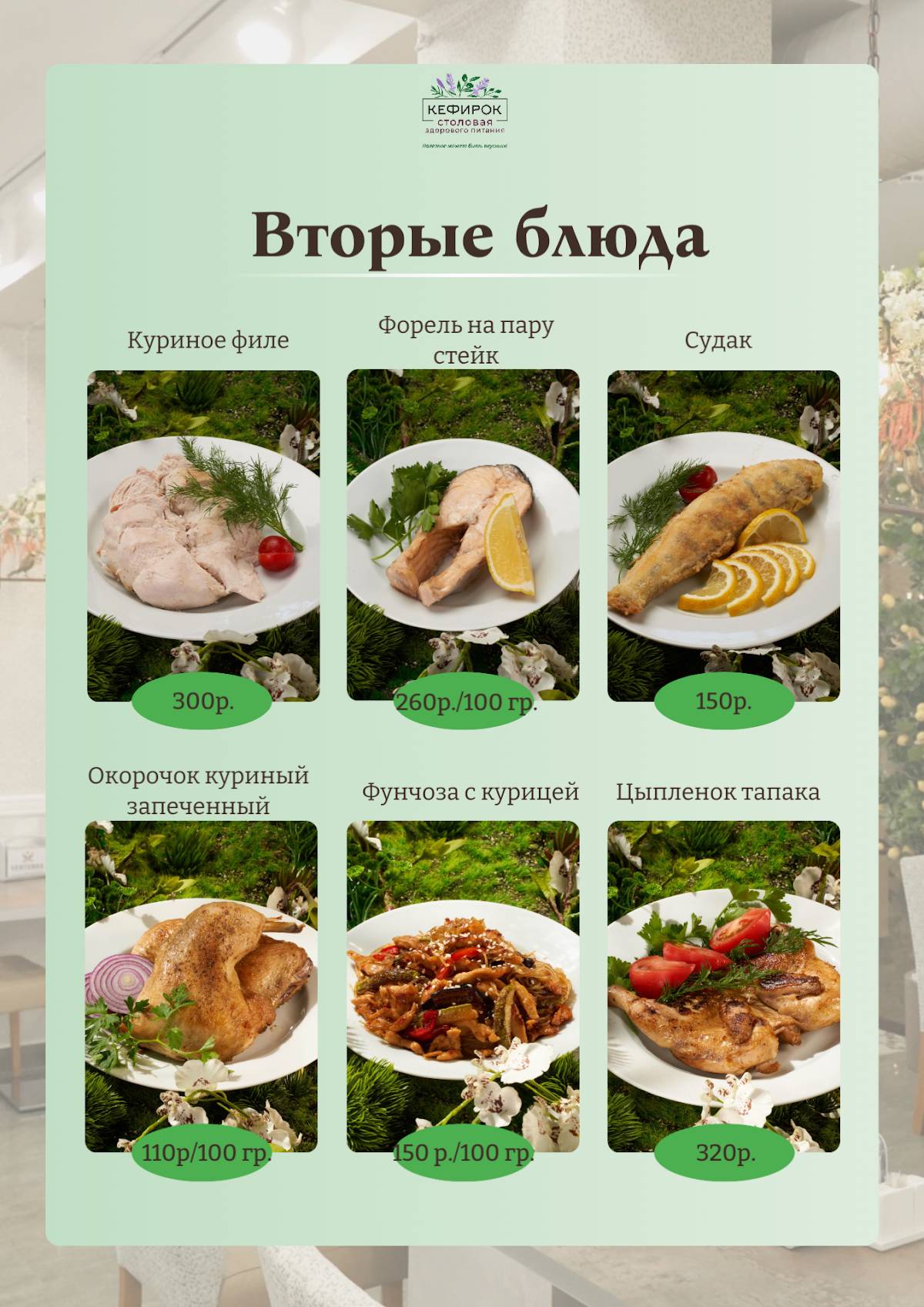 Кефирок меню