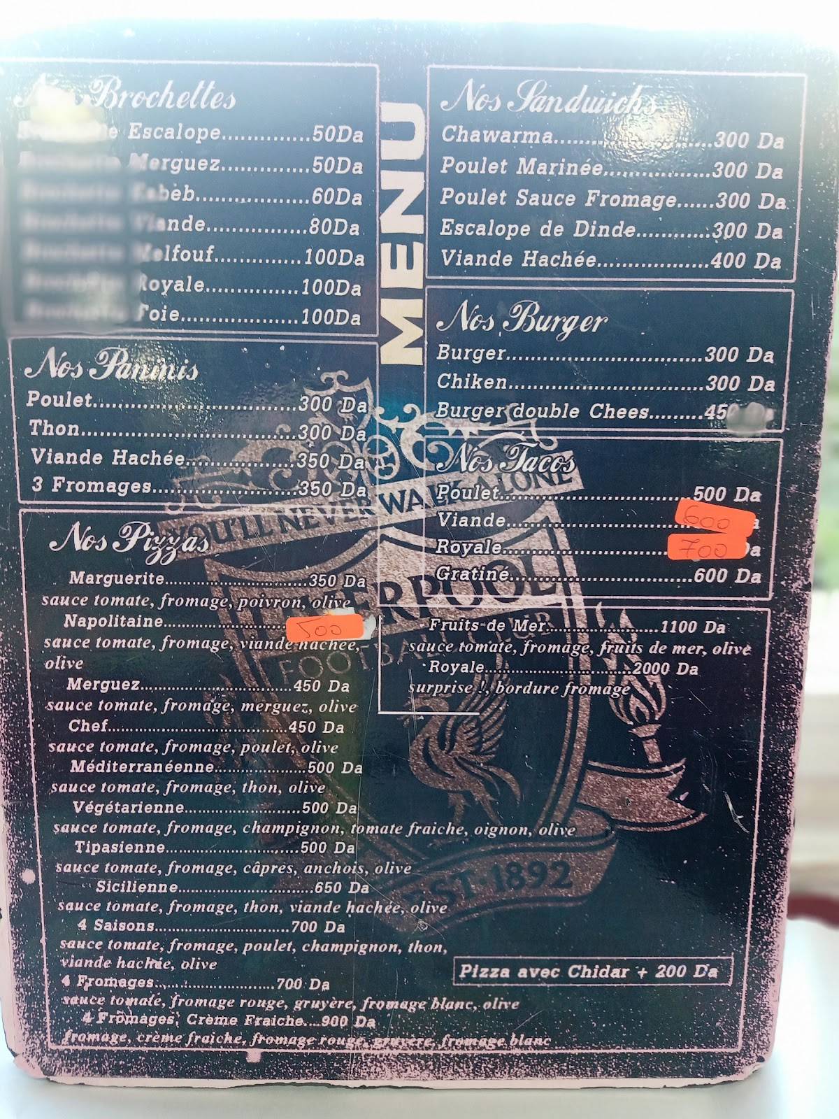 Liverpool меню