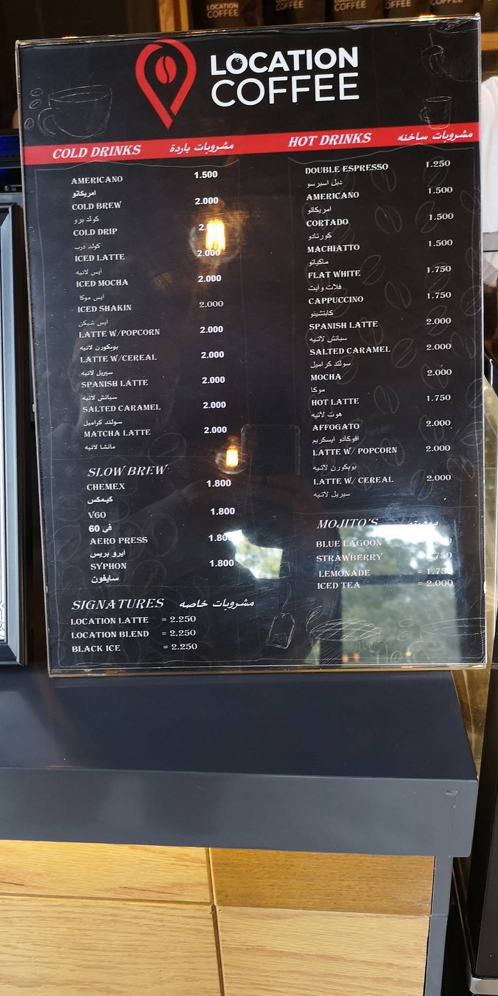 Location Cafe меню