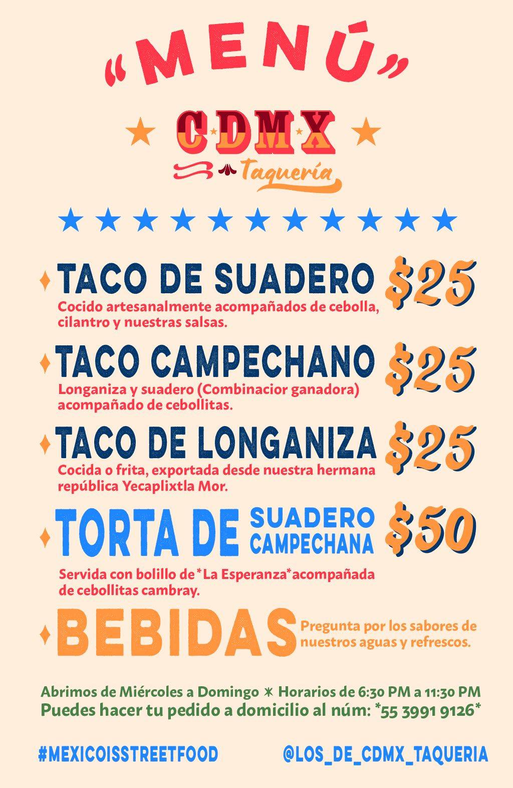 Los de CDMX меню