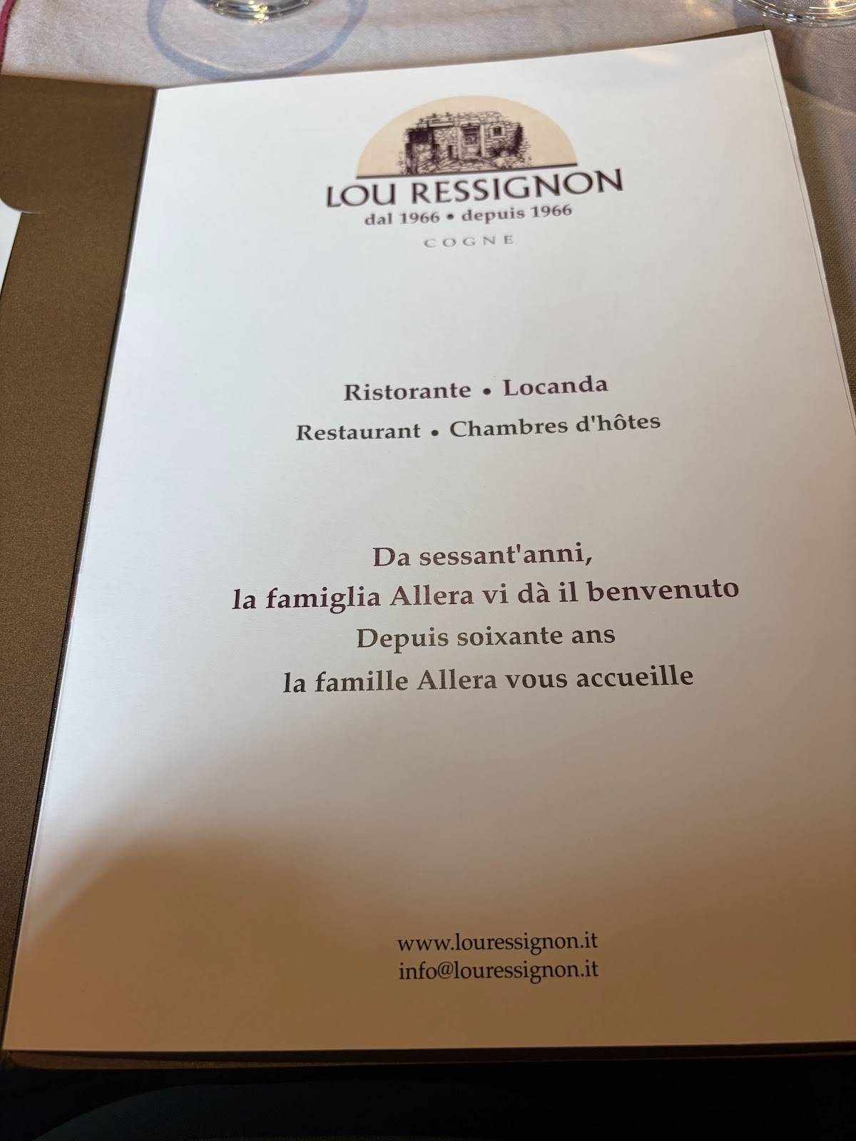 Lou Ressignon меню