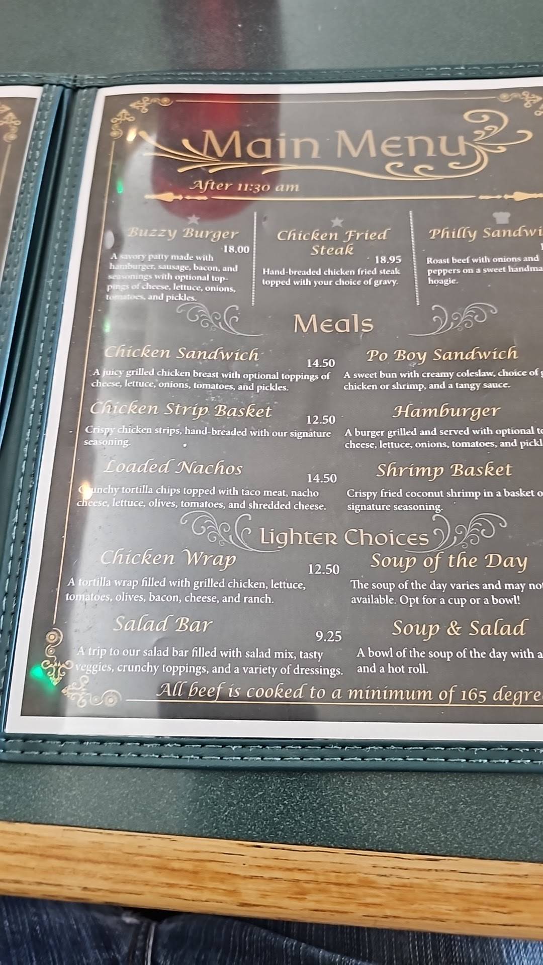 Mulligans Restaurant and Pub меню
