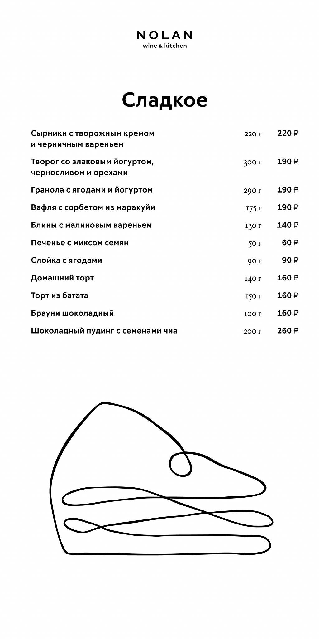 Nolan Wine & Kitchen меню