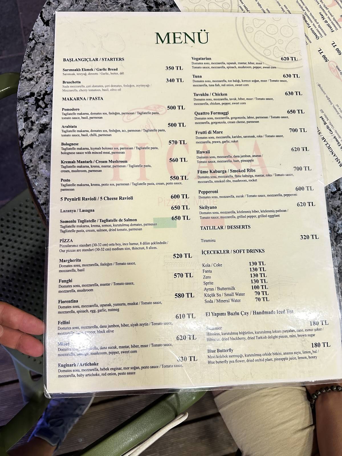 Pi’casa pizza меню