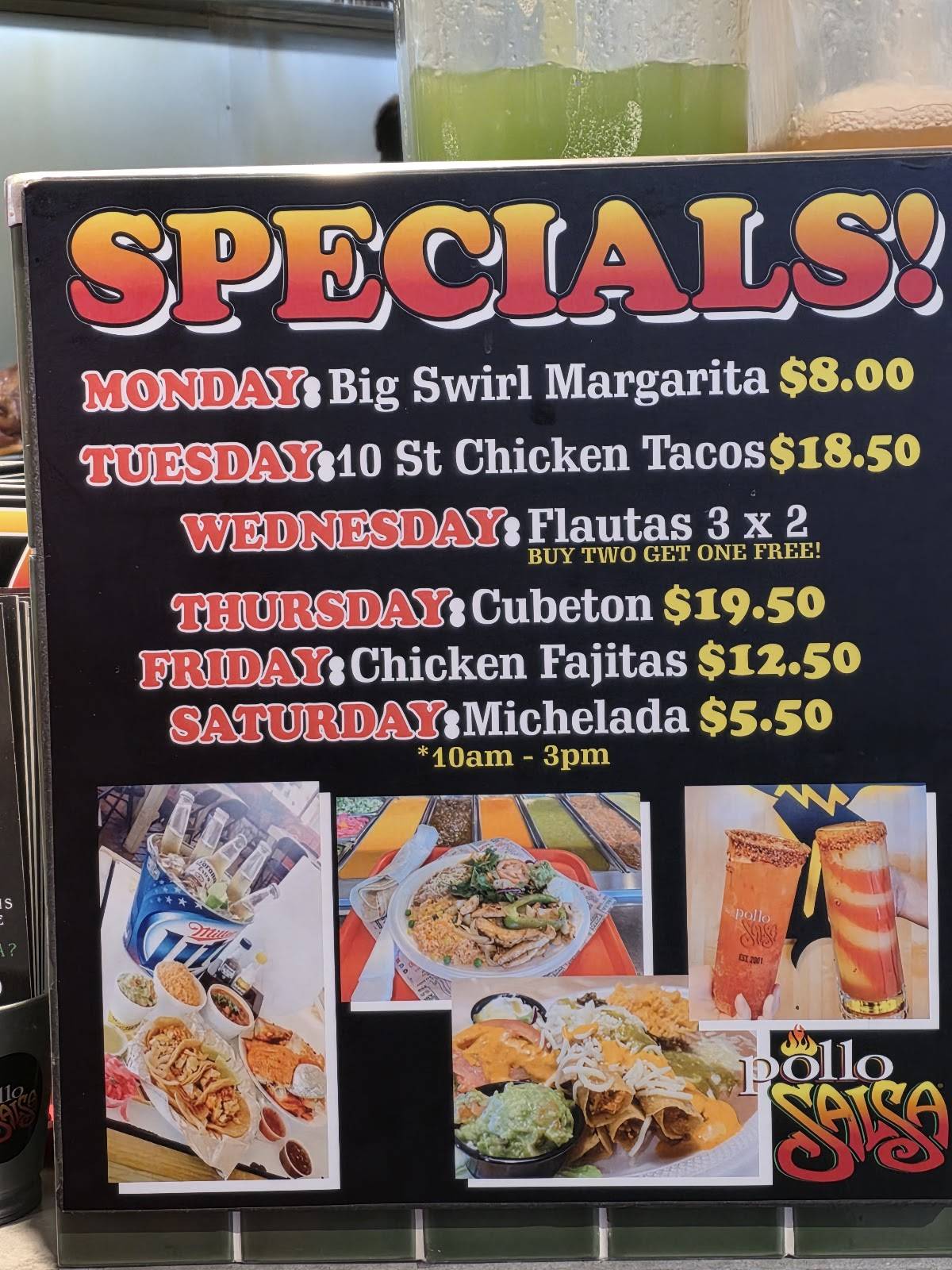 Pollo Salsa меню