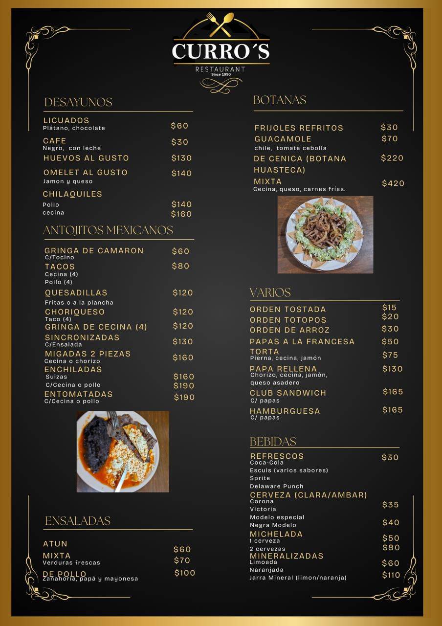 Restaurant Curros меню