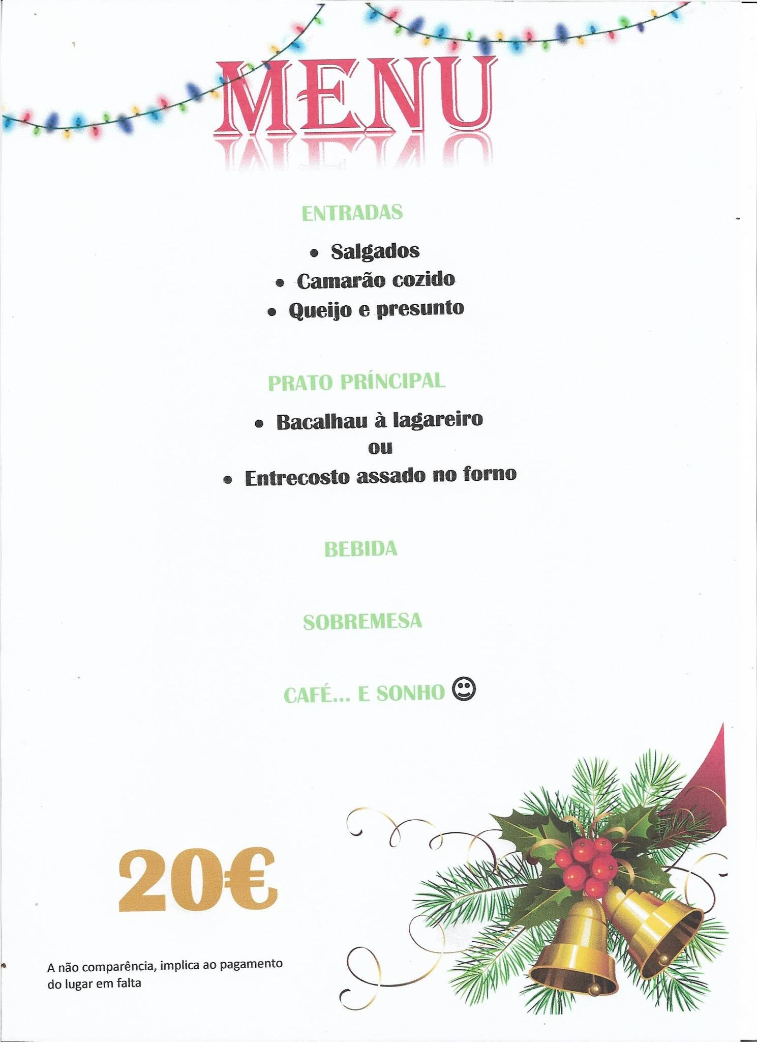 Restaurante Beira Rio меню