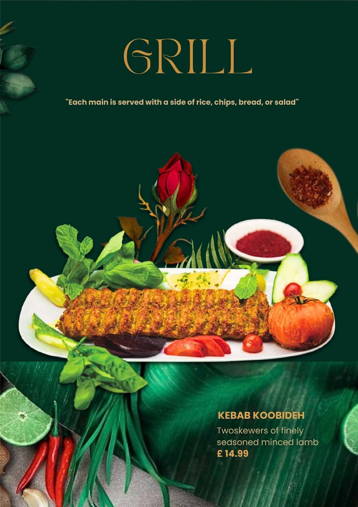Rose Persian Restaurant & Bar меню