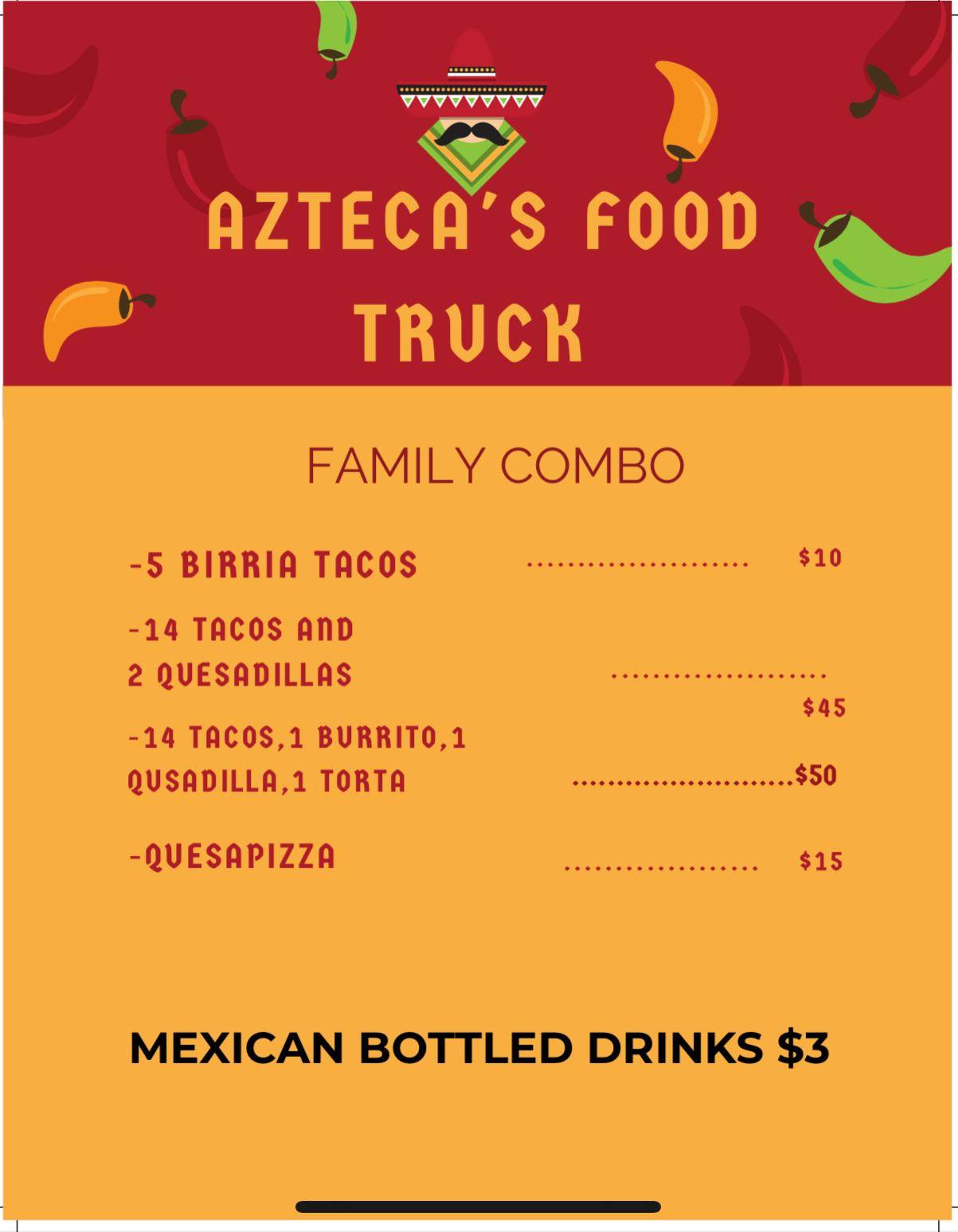 Aztecas меню