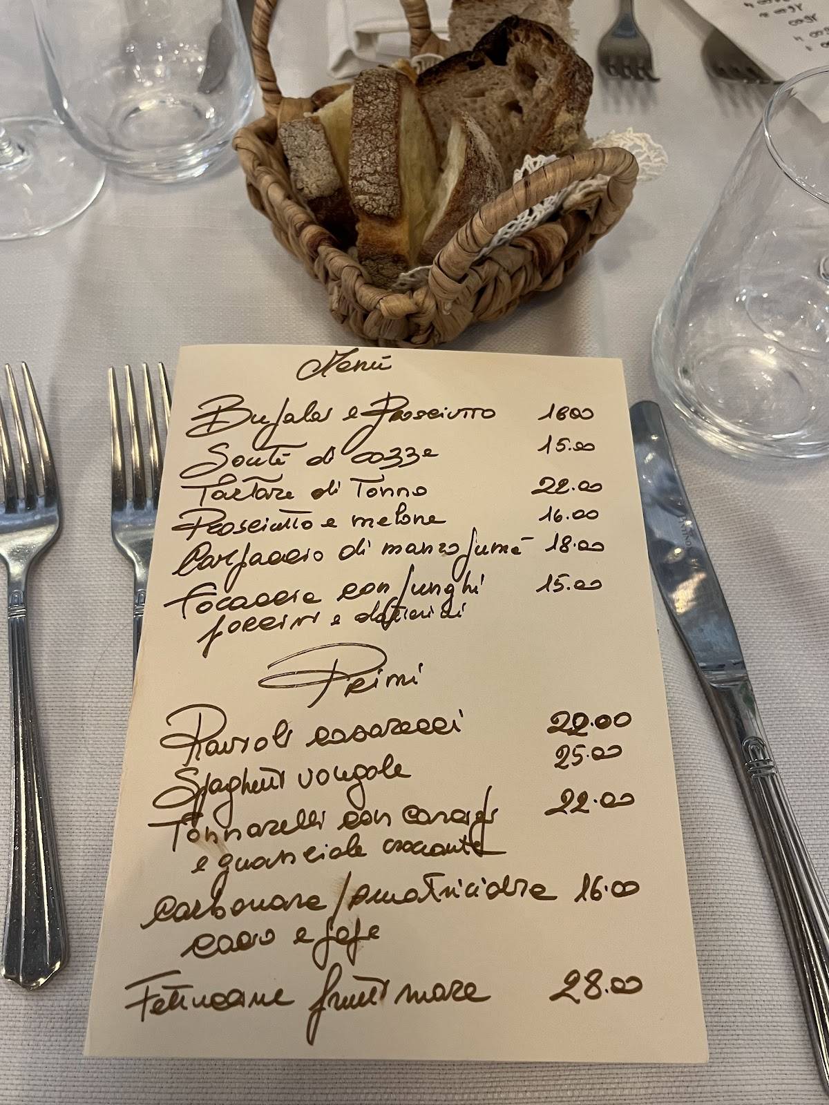 Taverna Ripetta меню