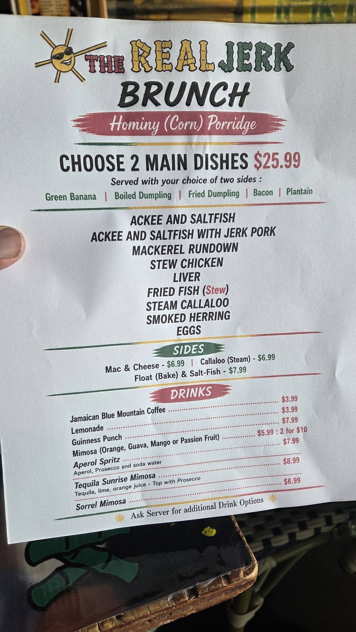 The Real Jerk Restaurant меню