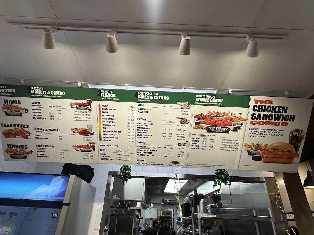 Wingstop меню