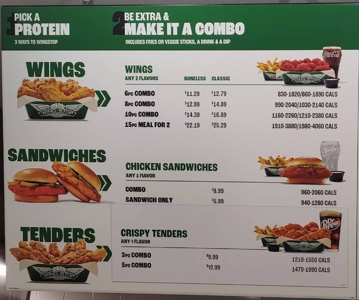 Wingstop меню