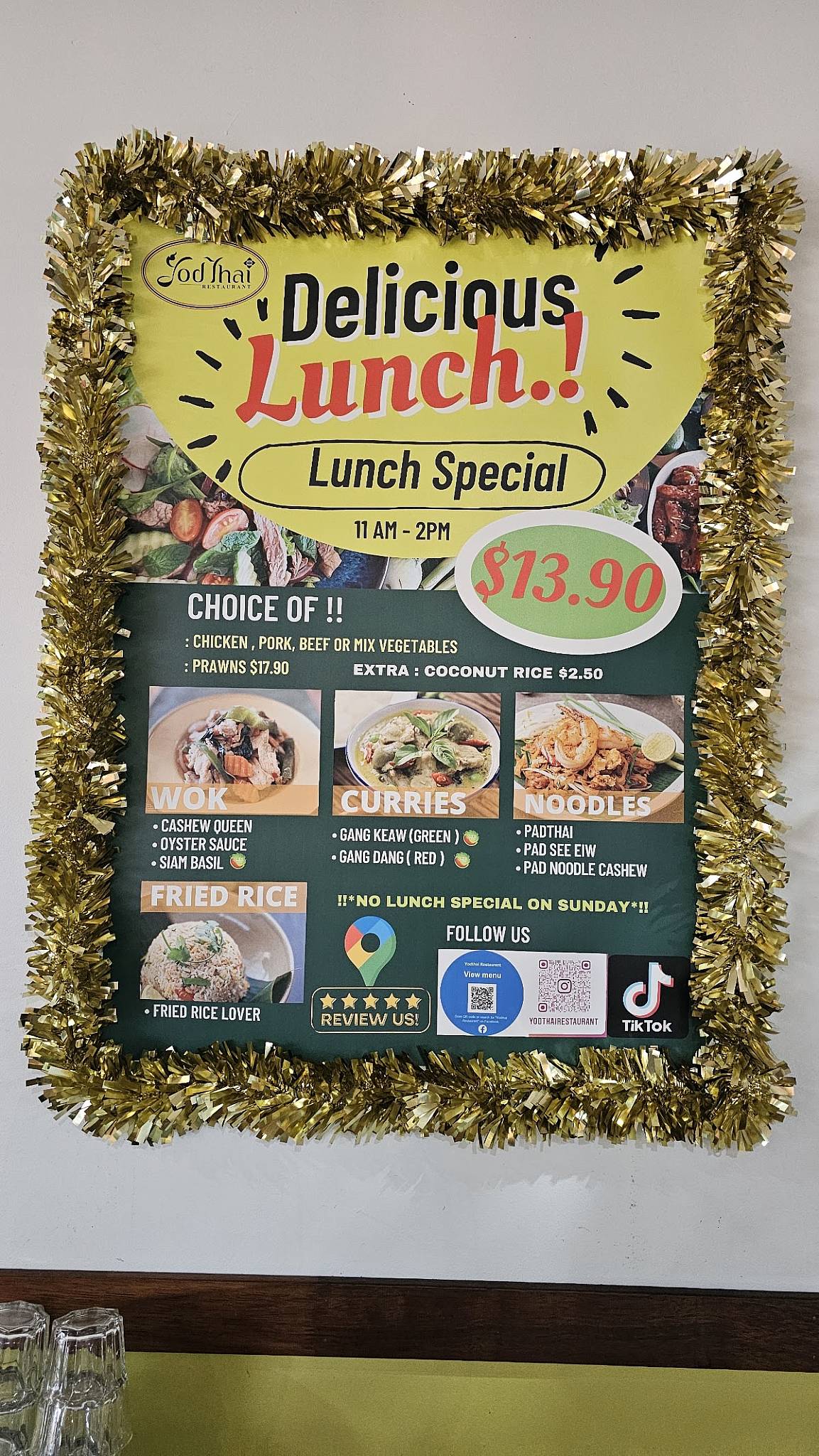 Yodthai Restaurant - Toowoomba меню