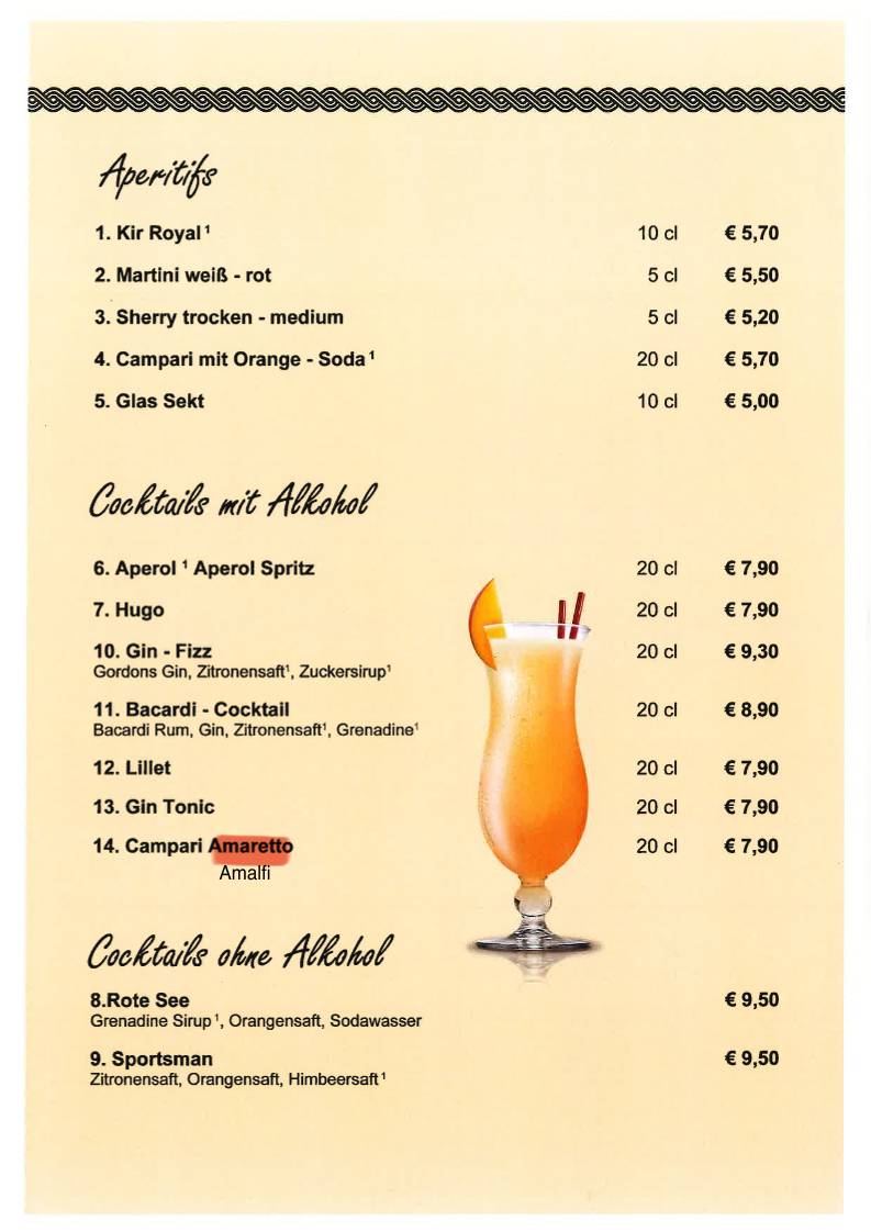 Restaurant Zagreb меню