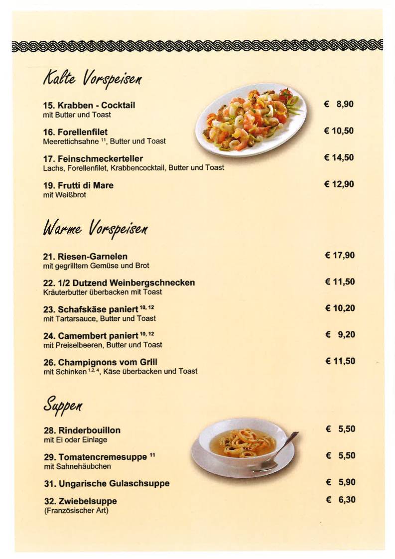 Restaurant Zagreb меню