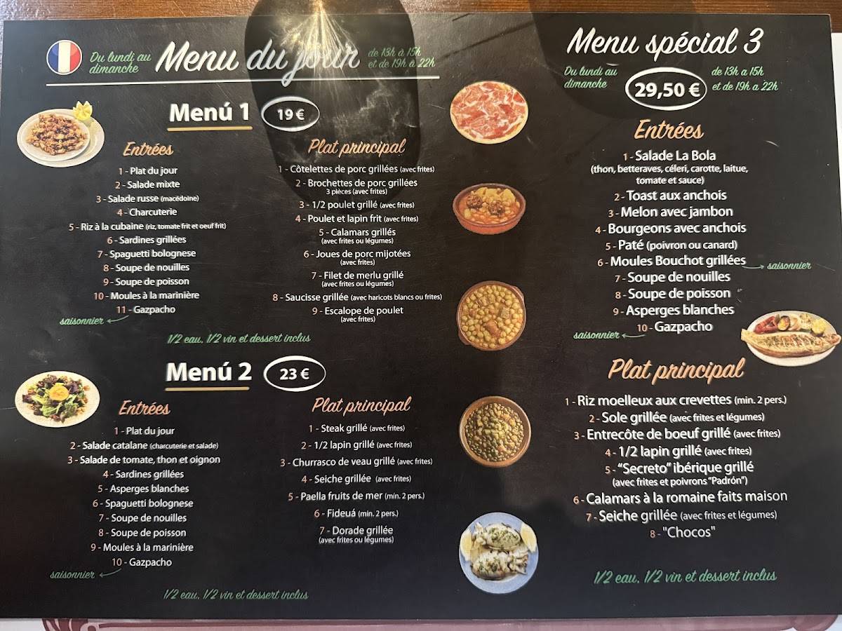 Restaurant la Bola меню