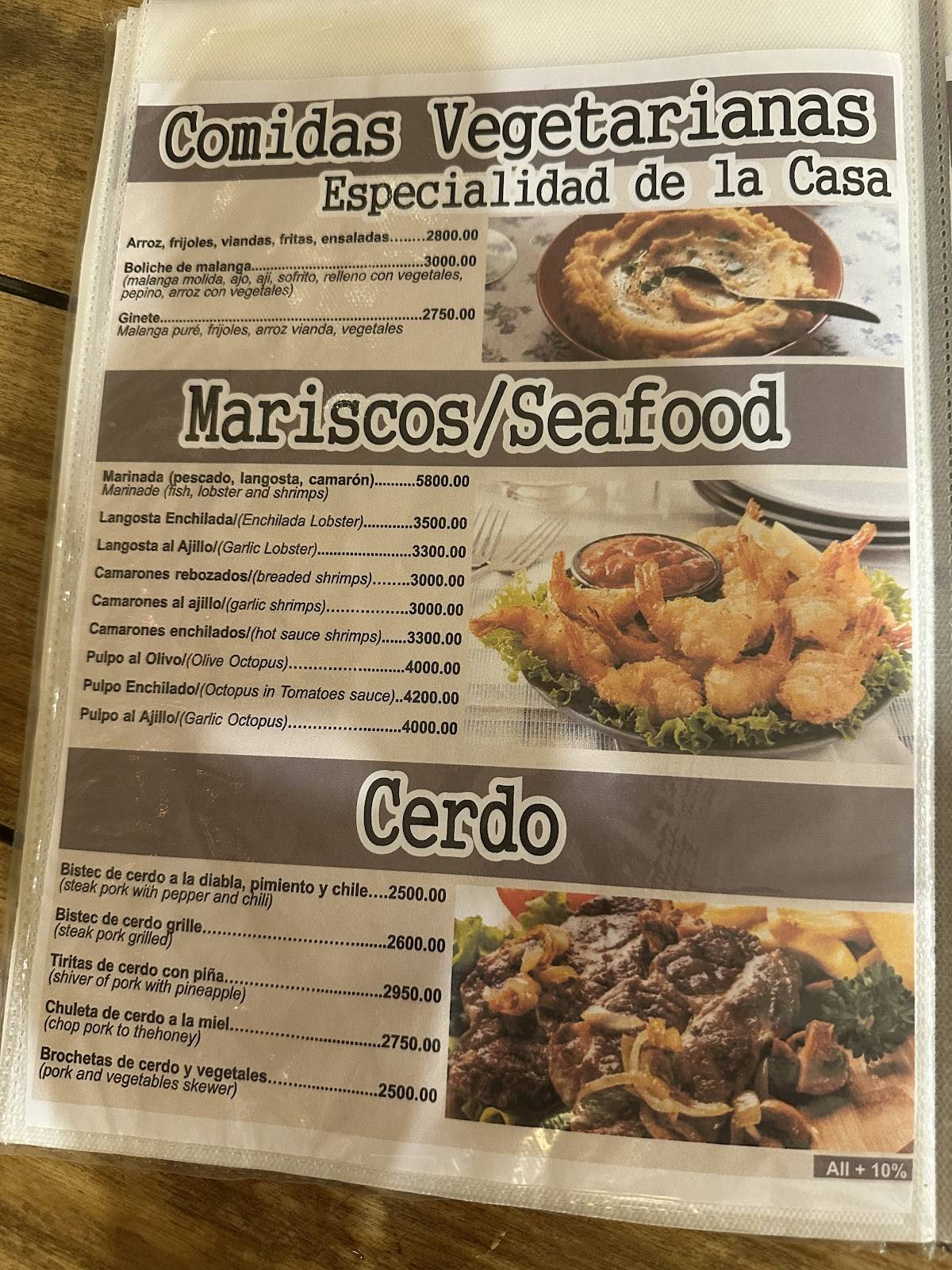 Restaurante Bar Razones меню