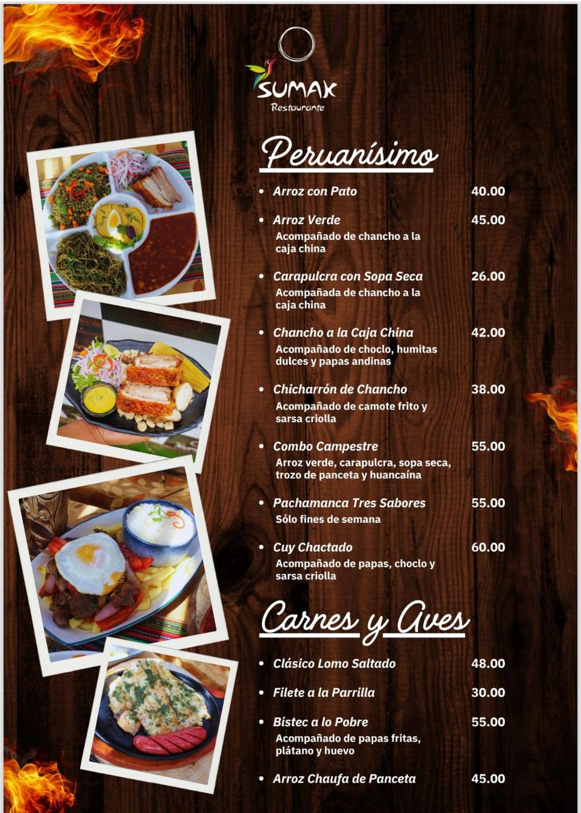 Restaurante Campestre Sumak меню