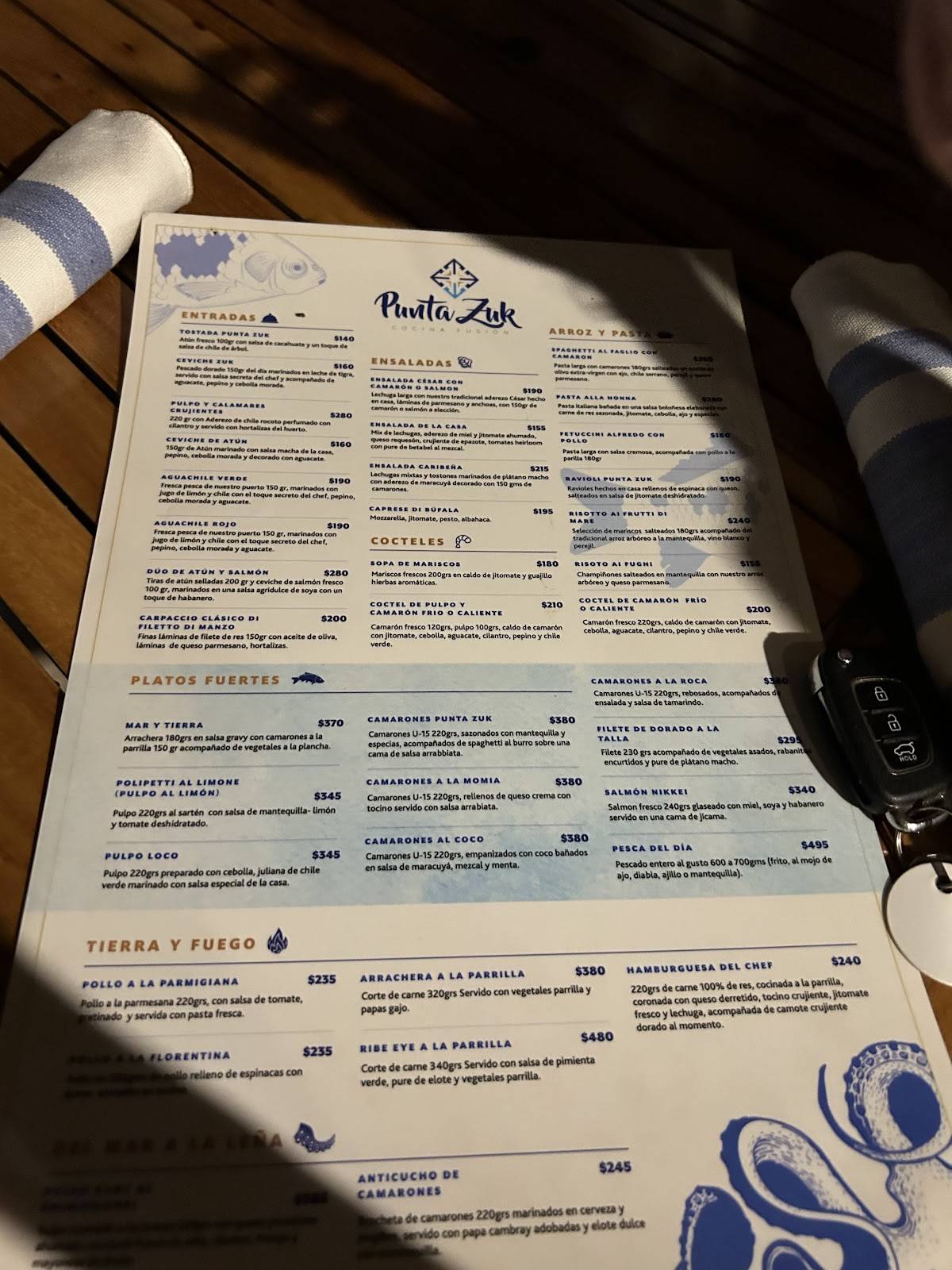 Restaurante Punta Zuk меню