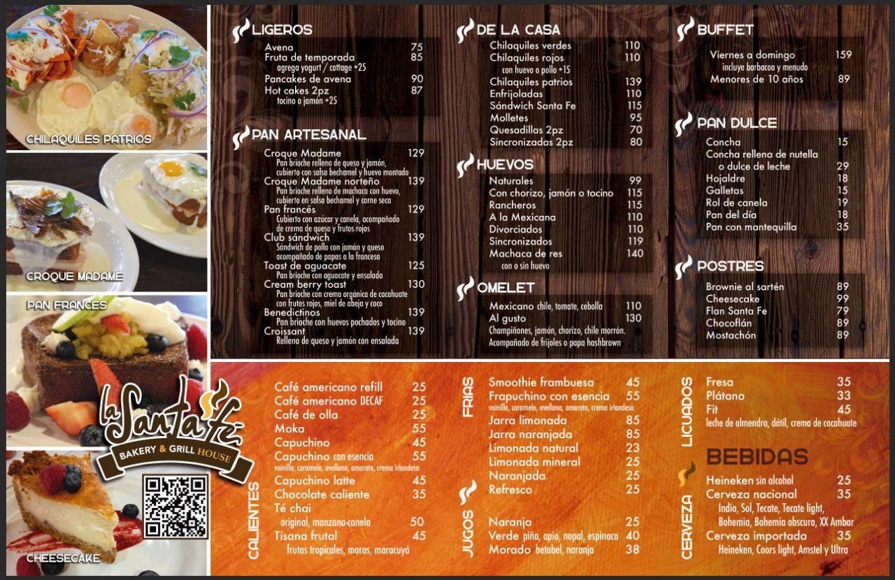 Restaurante Santa Fe меню