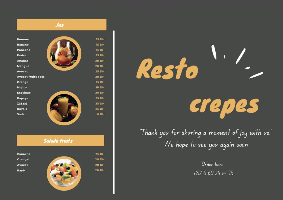 Resto Crêpes меню