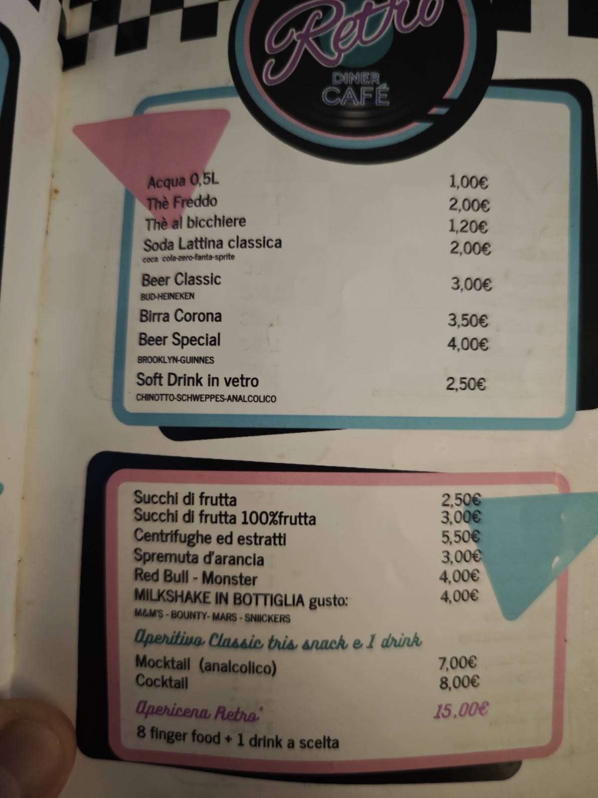 Retró Diner Cafe меню