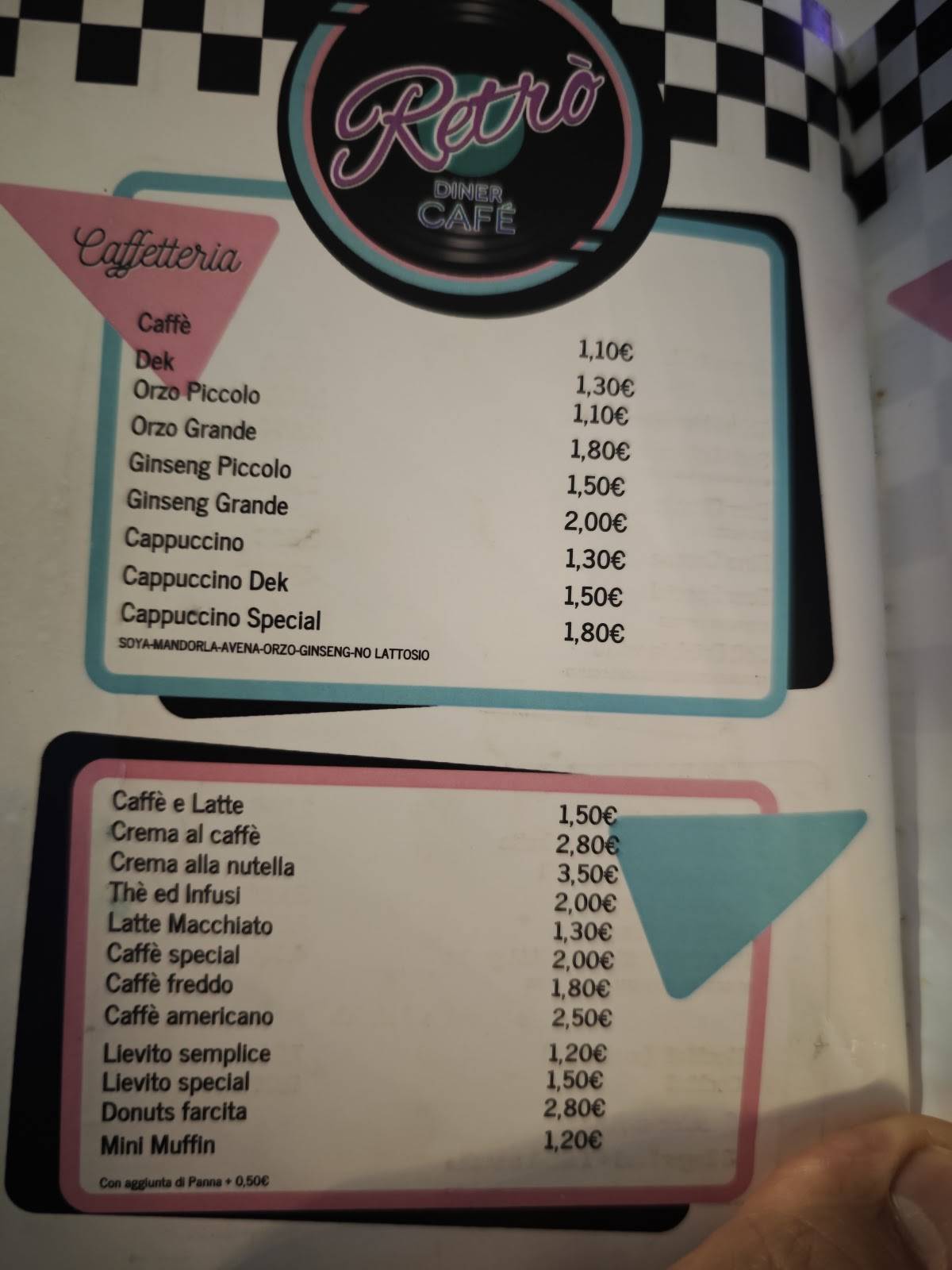 Retró Diner Cafe меню