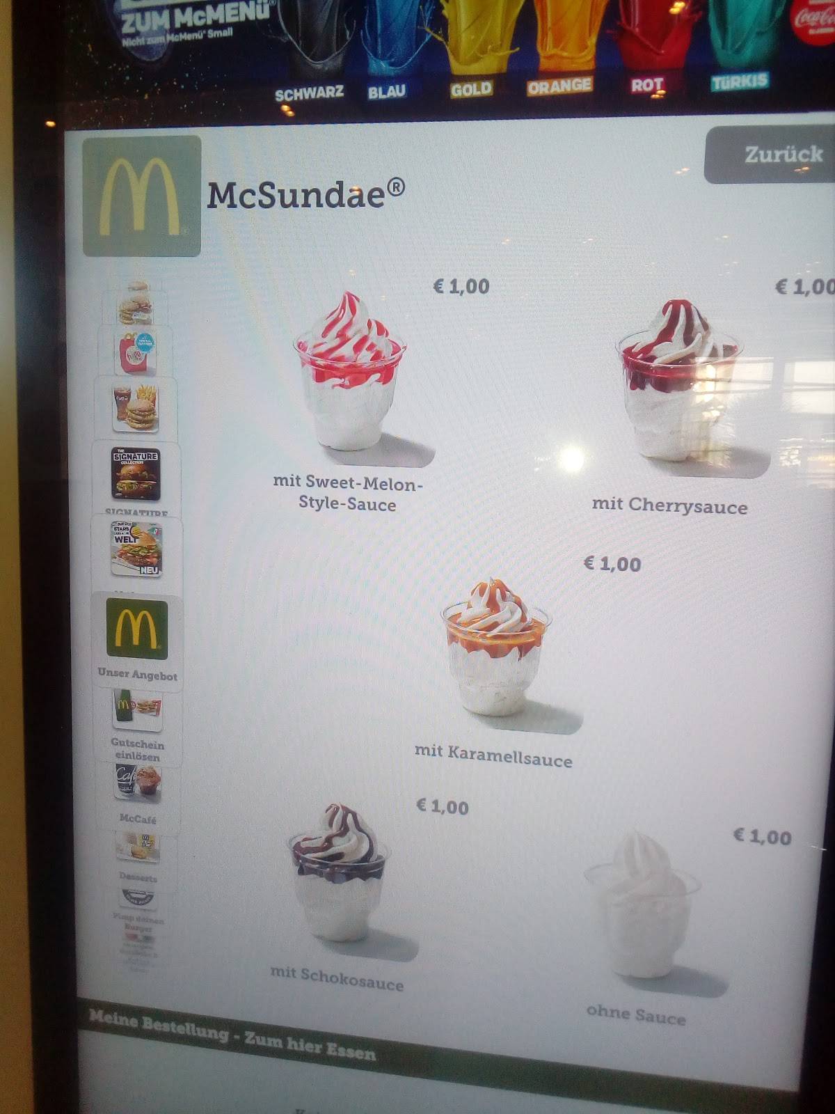 McDonald's меню