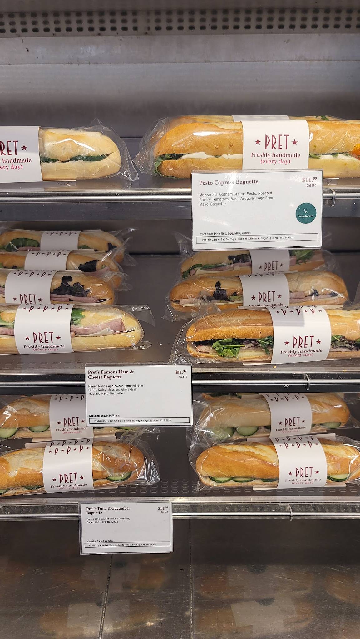 Pret A Manger меню