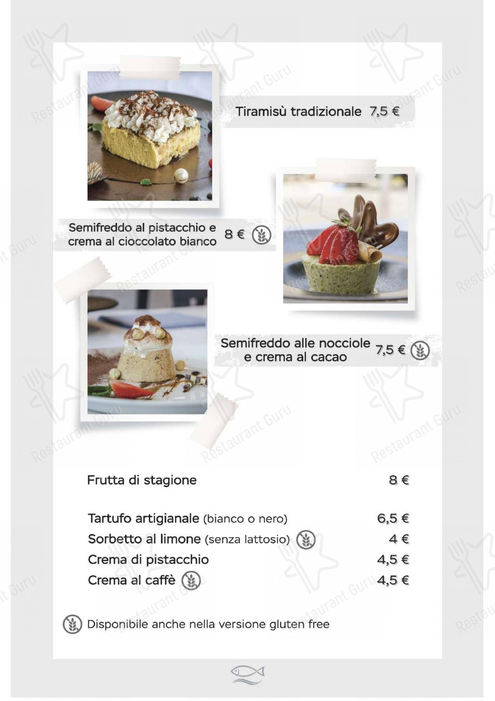 Меню ресторана Ristorante Al Moccolo в Римини