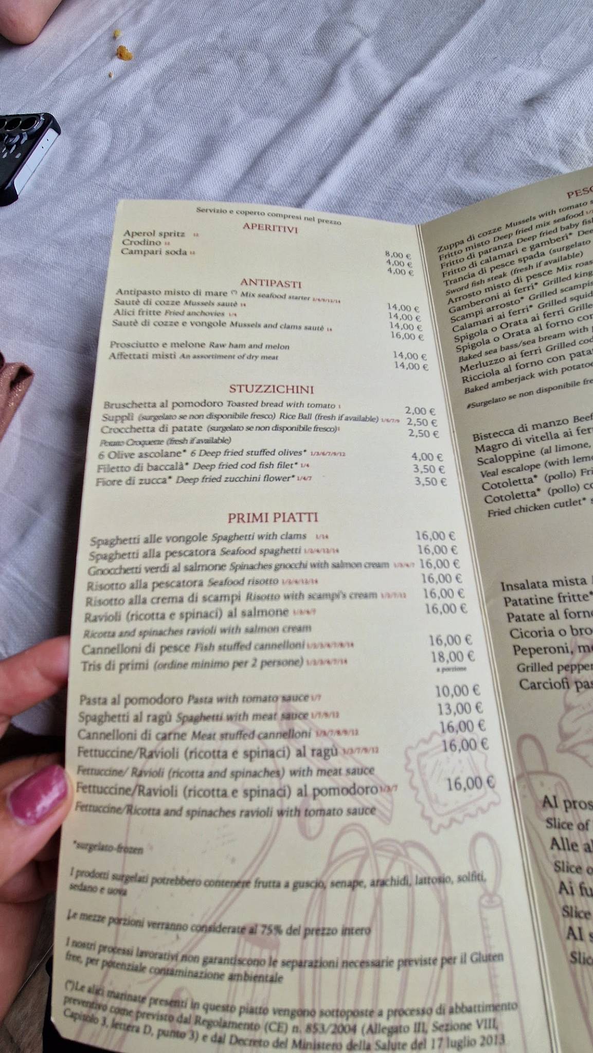 Ristorante Edonè - Ostia меню