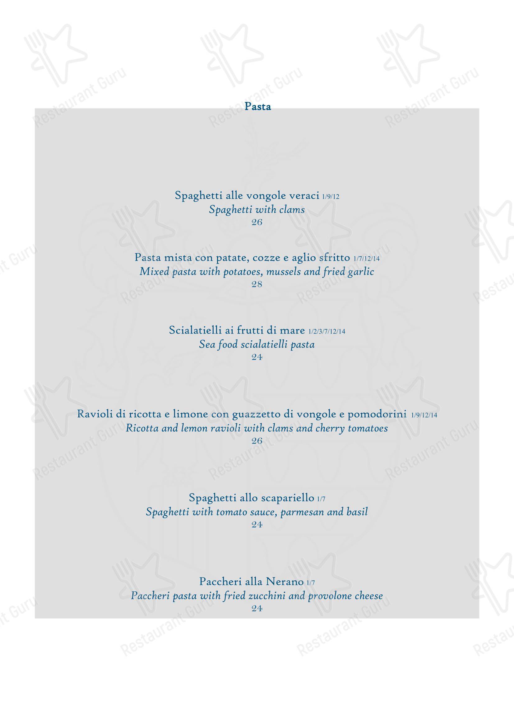 Коктейльная карта ресторана Ristorante L'Antica Cartiera в Марморате
